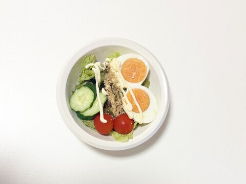 ゆで卵入り野菜サラダ